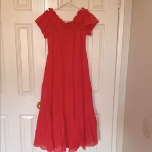 Trina Turk Mid- Calf lenght Coral Ruffle dress size M